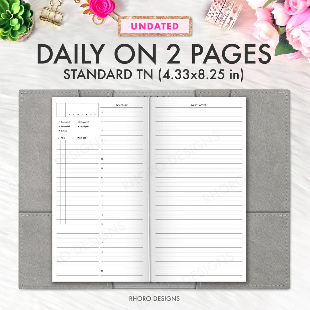 Tn Two's Printable TN Insert, Daily on Two Pages, DO2P, Daily on 2 Pages ...