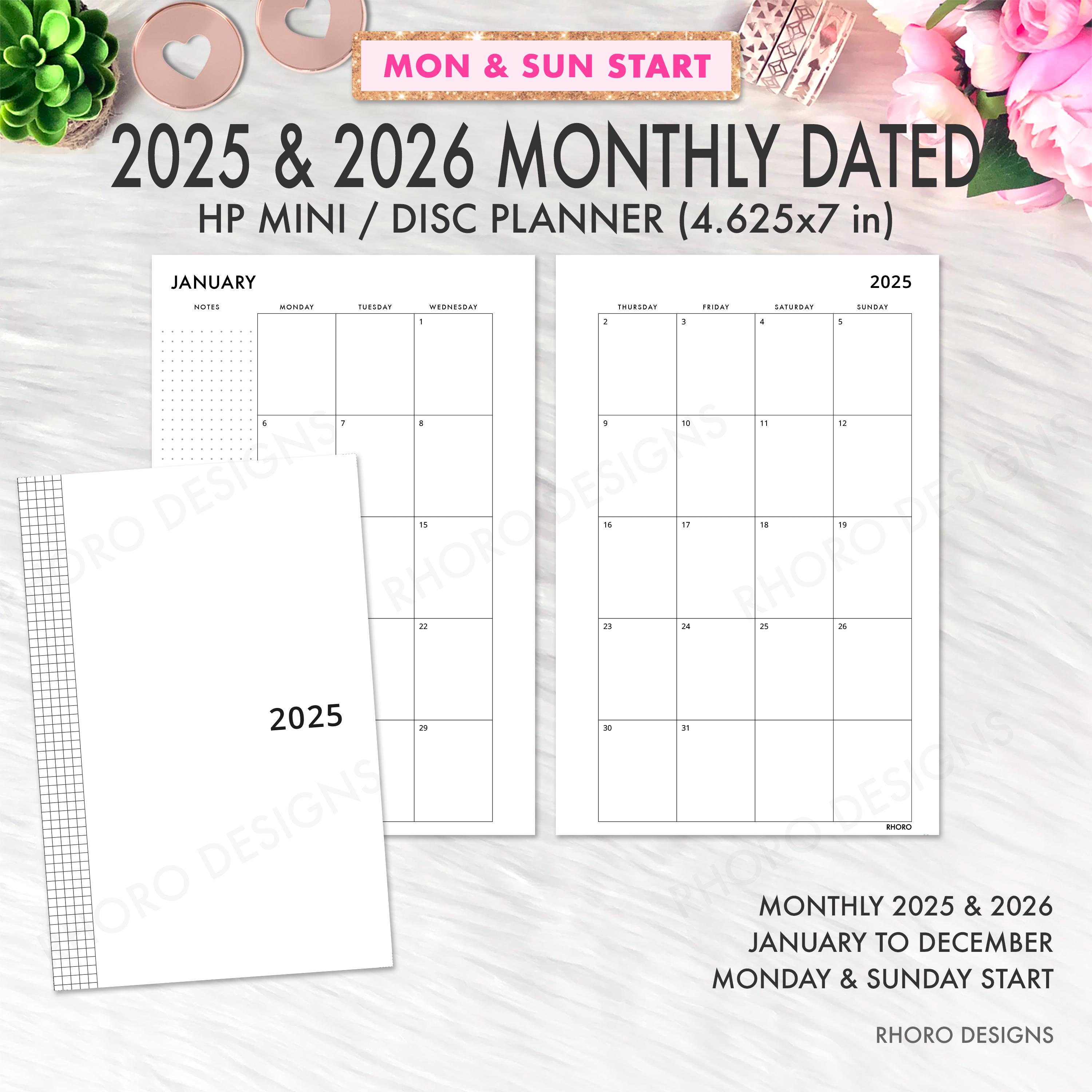 2025 2026 MINI Happy Planner Refill, Happy Planner Printable Inserts