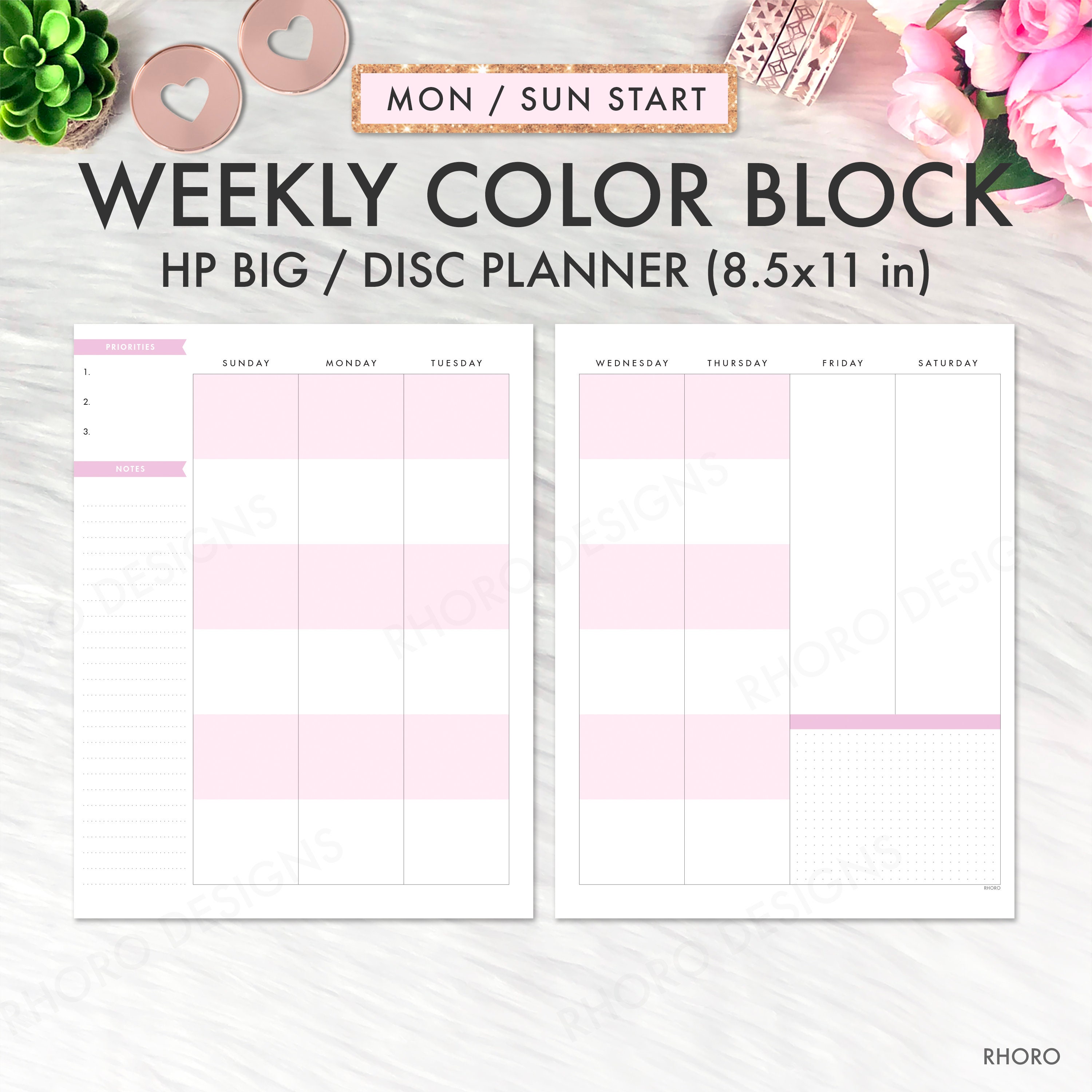 BIG Happy Planner Student Inserts Printable Weekly Color Etsy