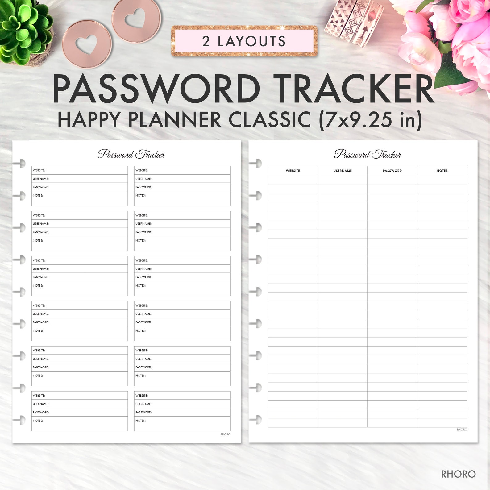 Happy Planner Password Printable Free