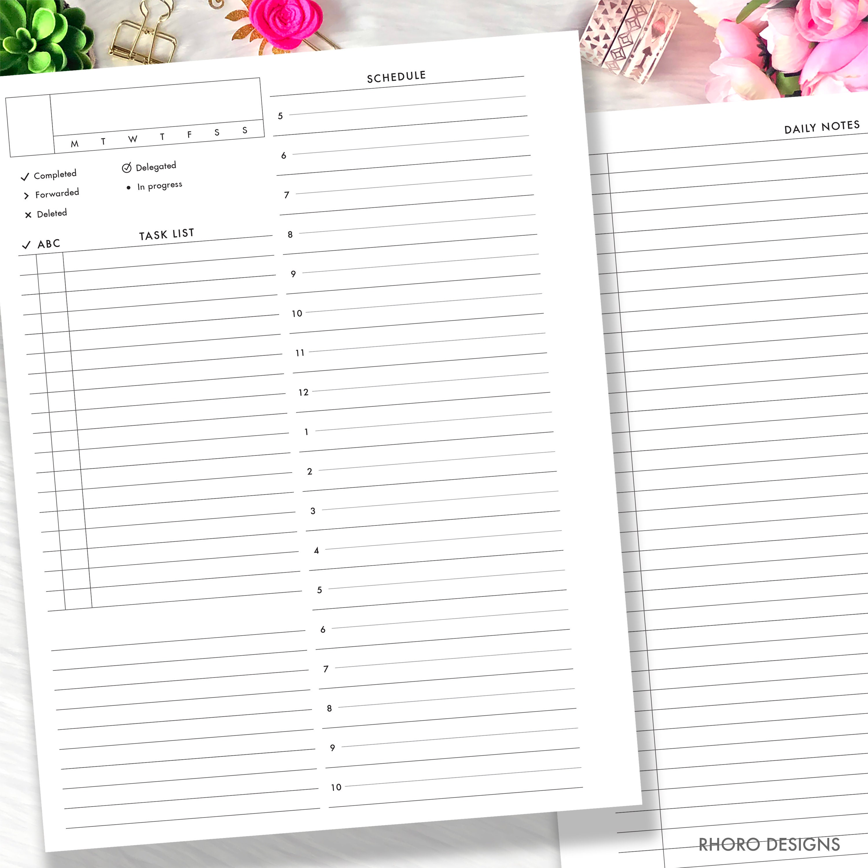 B6 Rings Inserts Printable, B6 Rings Planner Inserts, B6 Rings ...