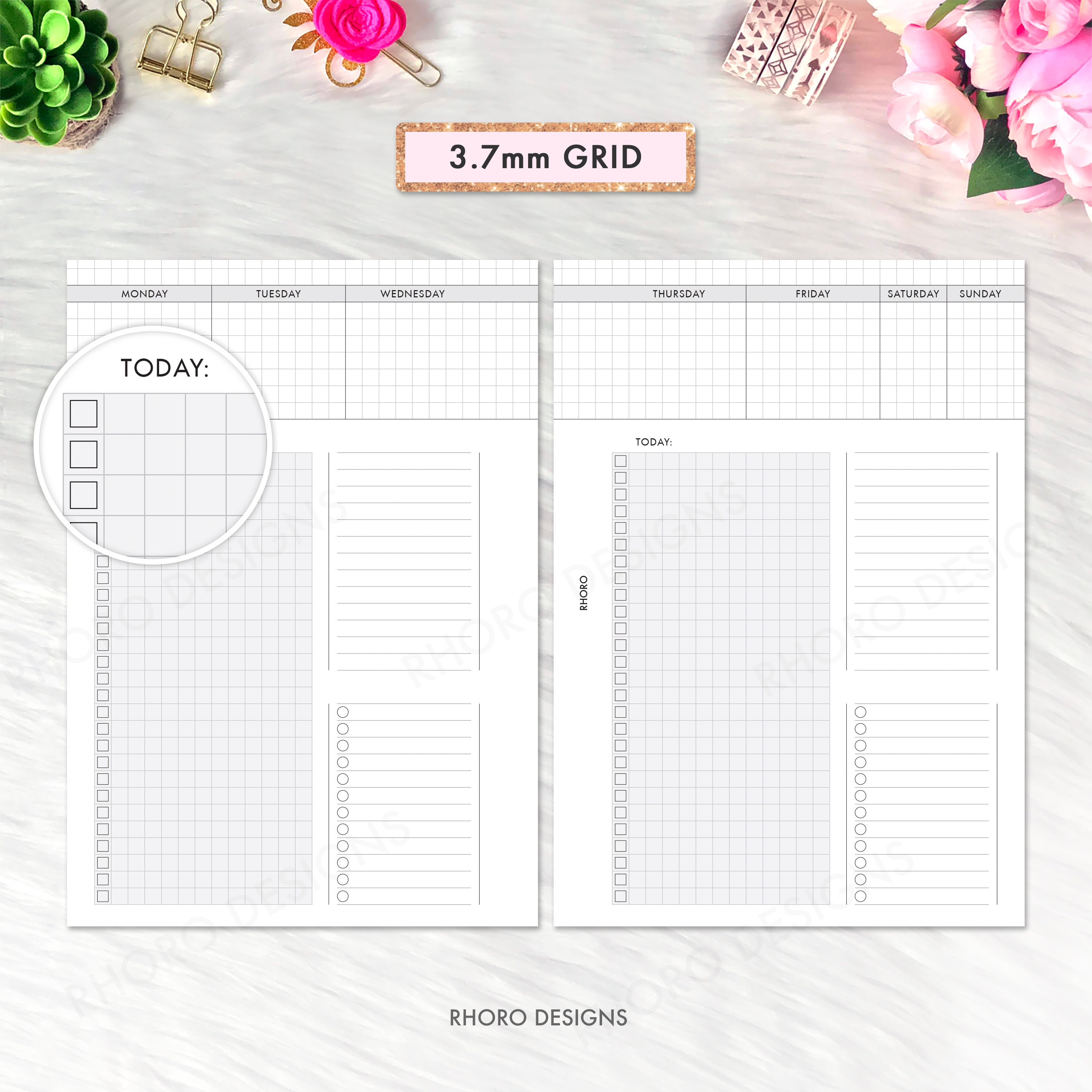 A6 Printable Planner Inserts A6 Inserts Dutch Door Weekly Etsy
