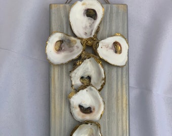 Oyster Cross on Wood