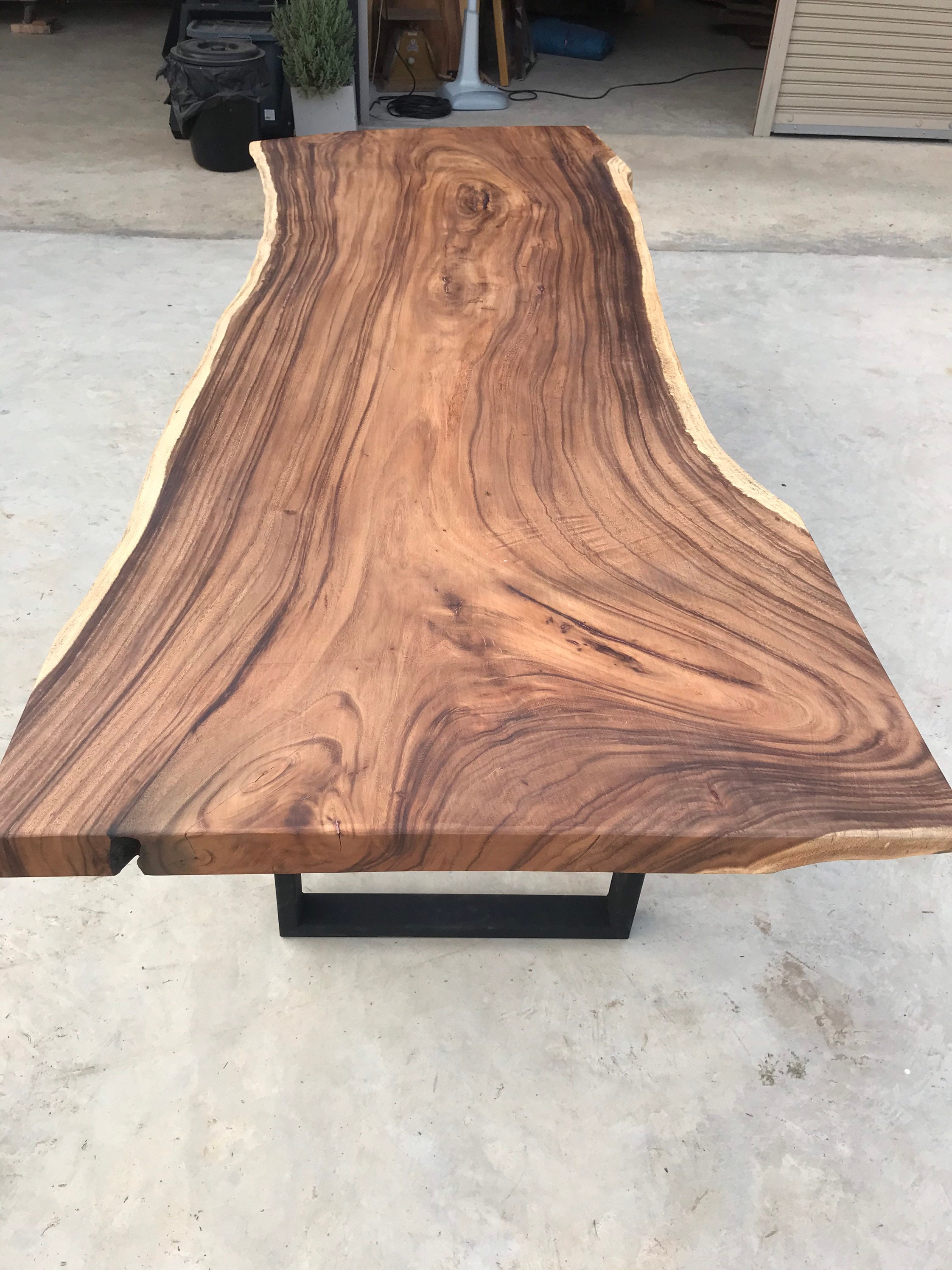 Live Edge Dining Table Reclaimed Single Slab Acacia Wood Etsy