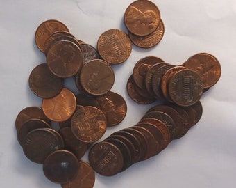1989 Pennies By The Pound 6.4 oz of Lincoln Head Memorial Cents Unsearched for ERRORS and Varieties. Various Mints