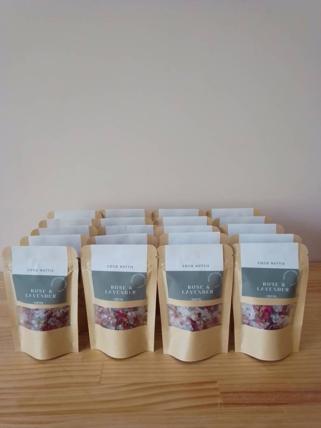 Rose and Lavender, 30 Bath Salts, Bulk Bath Salts, Wholesale Bath Salts
