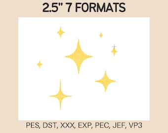 Archivo de bordado "Brillantes bonitos" / Descarga digital de bordado para máquina de bordar / 7 formatos de 2,5 pulgadas
