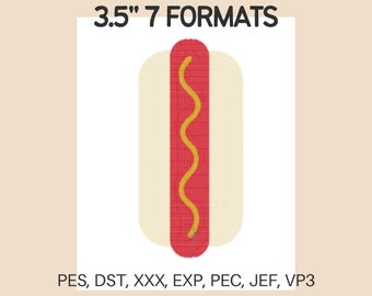 Hotdog Fourth of July Embroidery File | Embroidery Machine Digital Download | 7 formats 3.5 Inches