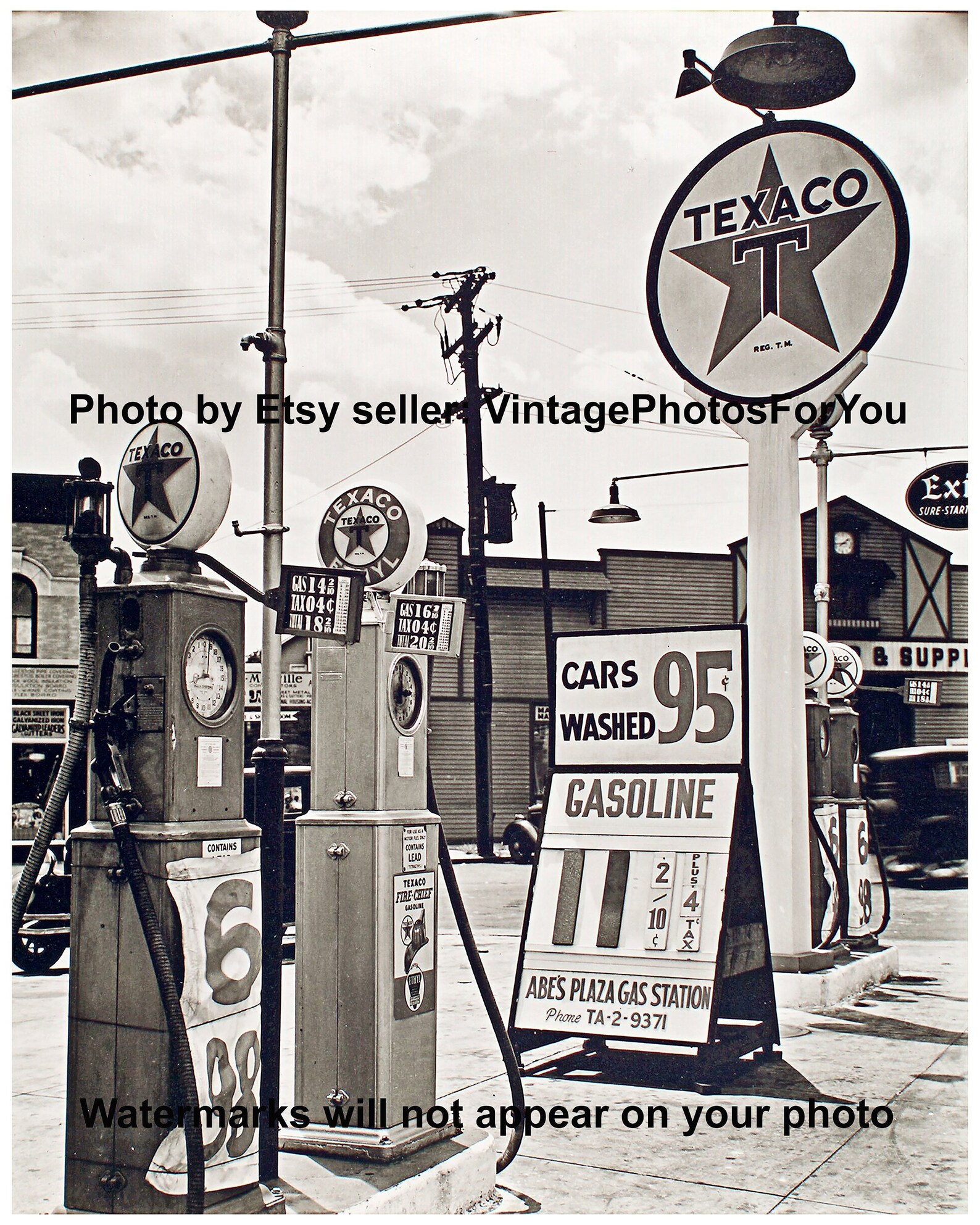 Old Antique Vintage 1936 Texaco Gas Pump Station Car Wash Sign | Etsy