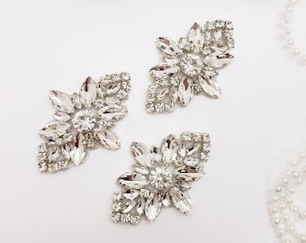 Art Deco Rhinestone Applique: Silver Wedding DIY Patch