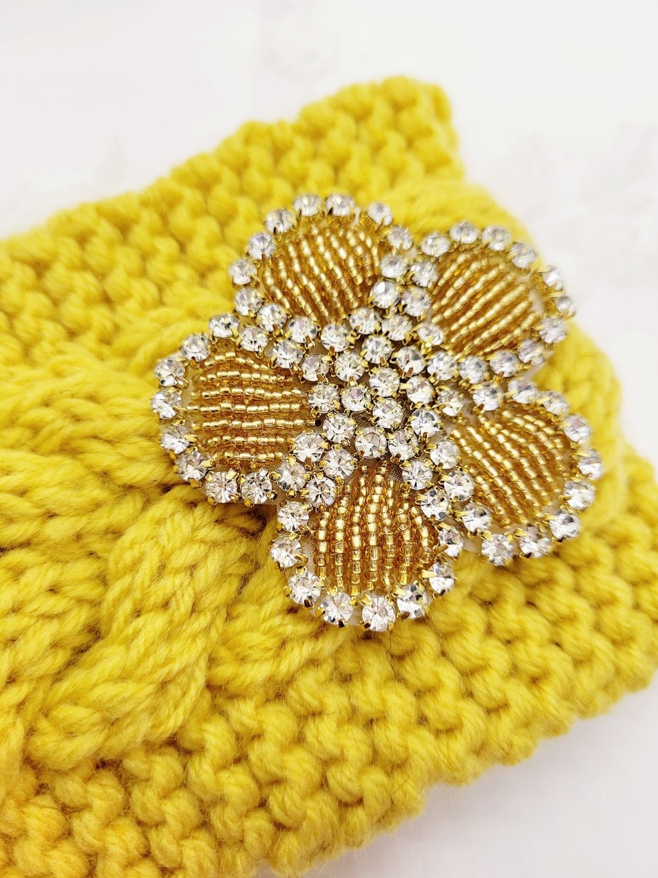 Gold Flower Applique Beaded Flower Applique Hat Making Etsy