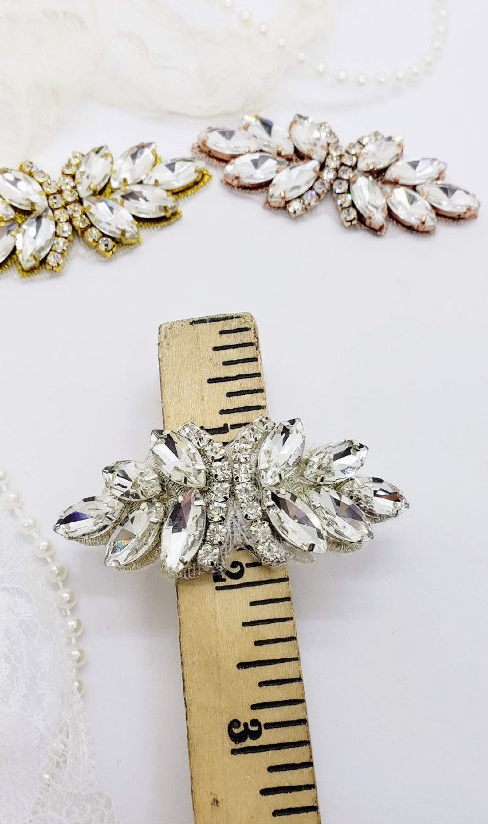 Small Rhinestone Applique Shoe Applique DIY Bridal Comb - Etsy