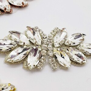 Small Rhinestone Applique Shoe Applique DIY Bridal Comb Wedding ...