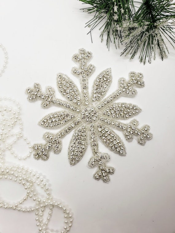 Rhinestone Snowflake Snowflake Applique Snowflake Patch | Etsy