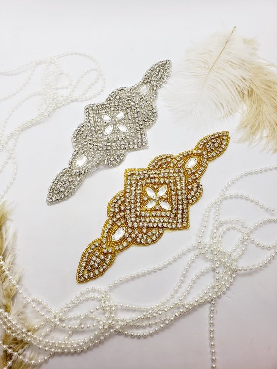 Silver and Gold Rhinestone Applique 