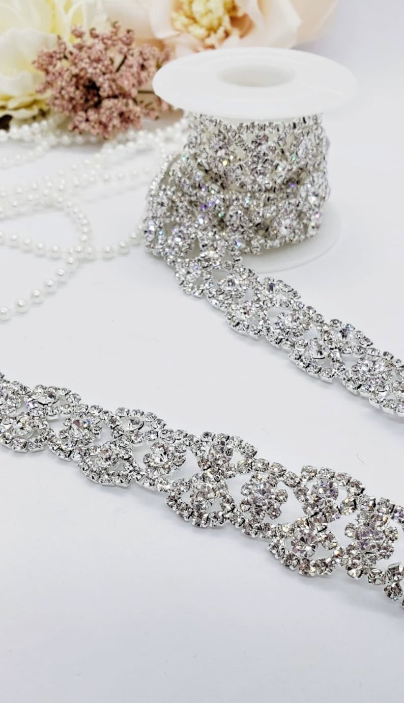 Braided Rhinestone Trim DIY Dress Straps Rhinestone Trim Etsy