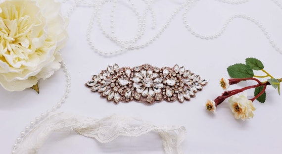 Rose Gold Wedding Applique Diy Bridal Belt Diy Garter Etsy