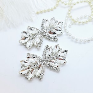 Rhinestone Applique; Shoe Buckle; Shoe Applique; Comb Applique; Metal Applique; DIY Wedding; DIY Comb; Crystal Applique; Notions;