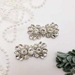 Small Rhinestone Shoe Applique; Shoe Applique; DIY Bridal Comb; Wedding Applique; Bridal Applique; Silver Applique; Dress Applique; 1079