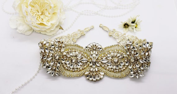 Gold Wedding Applique Diy Bridal Belt Diy Bridesmaid Belt Etsy