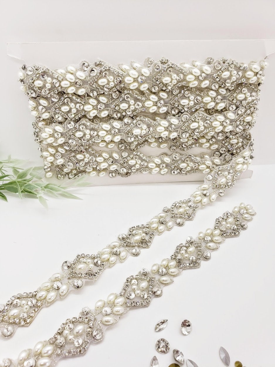Ribbon Bridal Belt Pearl Dress Straps