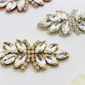 Small Rhinestone Applique Shoe Applique DIY Bridal Comb Wedding ...