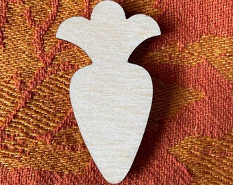 Rounded Baby Carrot Laser Cut Unfinished Wood Shape DIY - 1 to 4 inches available FREE SHIPPING (orders over 35.00) Easter