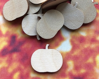Pumpkin Laser Cut Unfinished Wood Shape DIY - 1 to 4 inches available FREE SHIPPING (orders over 35.00)