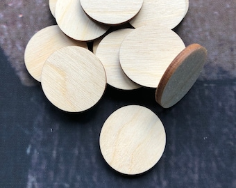 Round Circle Laser Cut Unfinished Wood Shape DIY - 1 to 4 inches available FREE SHIPPING (orders over 35.00)