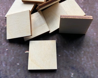 Square Laser Cut Unfinished Wood Shape DIY - 1 to 4 inches available FREE SHIPPING (orders over 35.00)