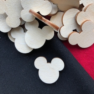 Mickey Mouse like Laser Cut Unfinished Wood Shape DIY - 1 to 6 inches available FREE SHIPPING (orders over 35.00)
