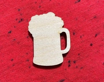 Beer Stein Laser Cut Unfinished Wood Shape DIY - 1 to 4 inches available FREE SHIPPING (orders over 35.00)