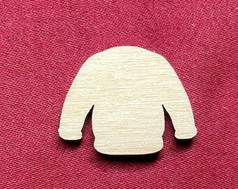 Sweater Laser Cut Unfinished Wood Shape DIY - 1 to 4 inches available FREE SHIPPING (orders over 35.00) Winter