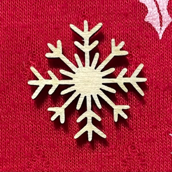 Snowflake Laser Cut Unfinished Wood Shape DIY - 1 to 4 inches available FREE SHIPPING (orders over 35.00)
