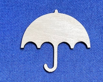 Umbrella Laser Cut Unfinished Wood Shape DIY - 1 to 4 inches available FREE SHIPPING (orders over 35.00)