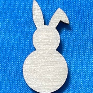 Bunny Peep with Turned Bent Ear Laser Cut Unfinished Wood Shape DIY 1 to 4 inches available FREE SHIPPING orders over 35.00 image 1