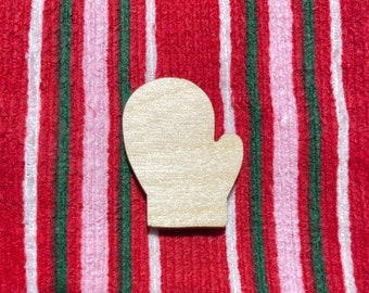 Mitten Cutout Laser Cut Unfinished Wood Shape DIY - 1 to 4 inches available FREE SHIPPING (orders over 35.00) Christmas Winter