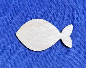 Fish Laser Cut Unfinished Wood Shape DIY - 1 to 4 inches available FREE SHIPPING (orders over 35.00)