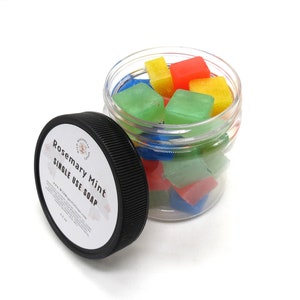 SALE - Rosemary Mint Single Use Soap Cubes - Choose In a Jar or a Tin - Perfect for Camping or Traveling