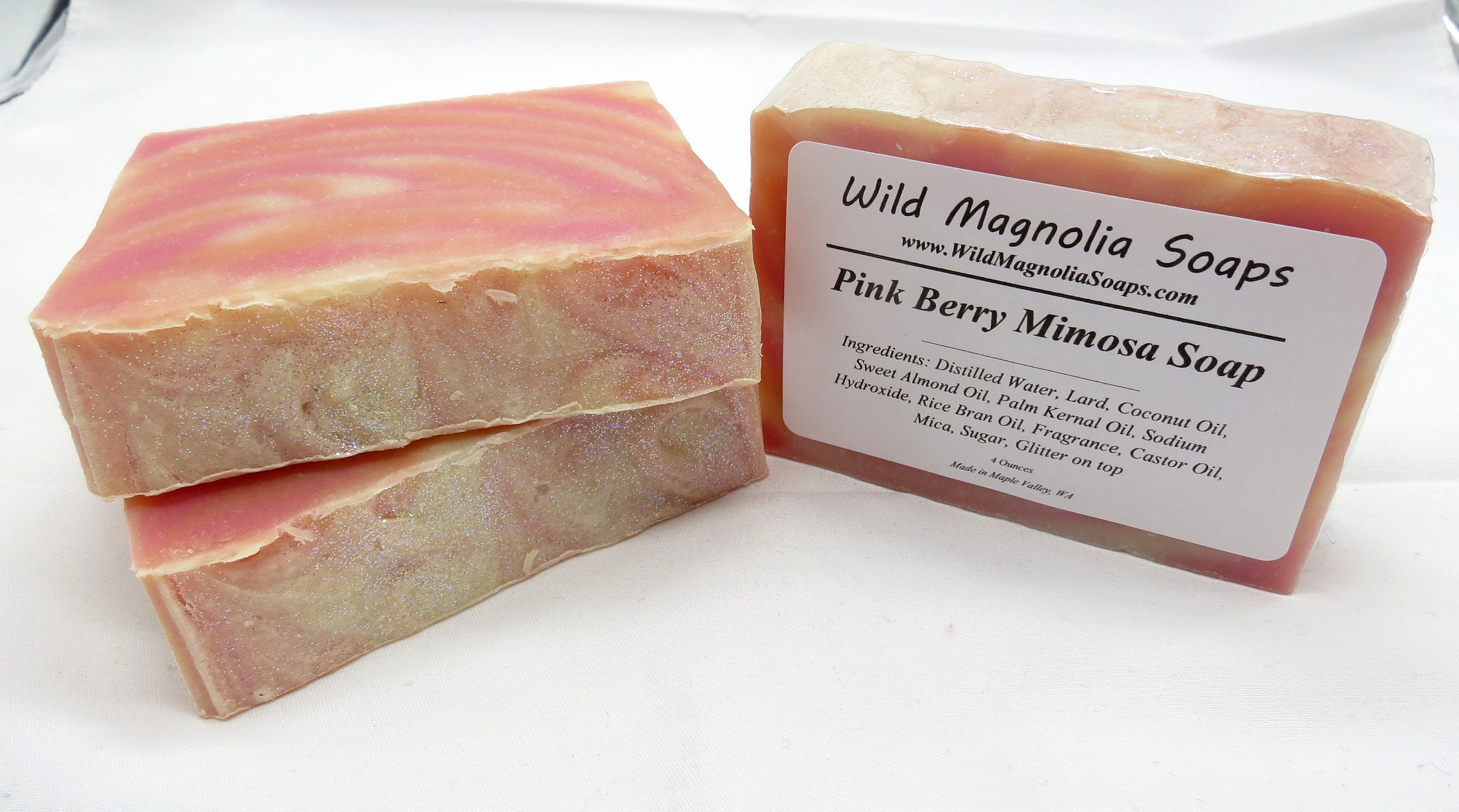 Pink Berry Mimosa Scented Cold Process Soap Artisan Soap / | Etsy