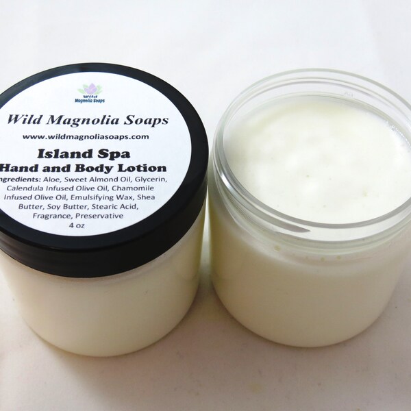 SALE - Island Spa Scented Rich and Creamy Hand and Body Lotion / Hand Lotion / Body Lotion / Thick Lotion