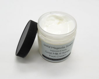 Goat Milk and Honey Foot Cream - Scented with Peppermint and Vanilla - Goat Milk Skin Care