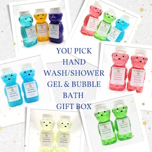 You Pick Bubble Bath and Hand Wash/Shower Gel Gift Box - You Choose Scent and Color - Made in the USA - Gift Set