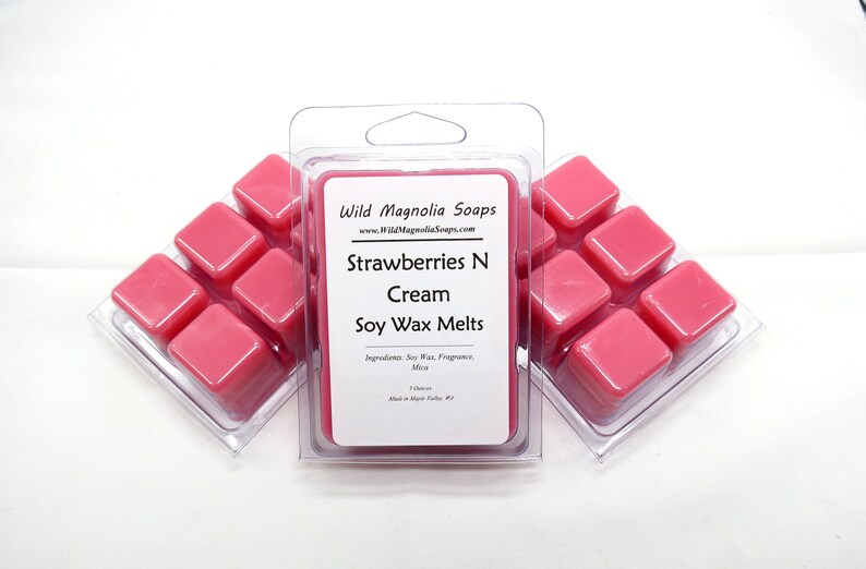 Strawberries and Cream Scented Soy Wax Melts 6 Cavity Etsy
