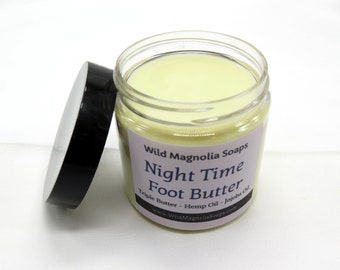 Night Time Foot Butter Balm - With Lemon, Lavender and Lime Essential Oils - For Dry Feet & Hands - Triple Butter