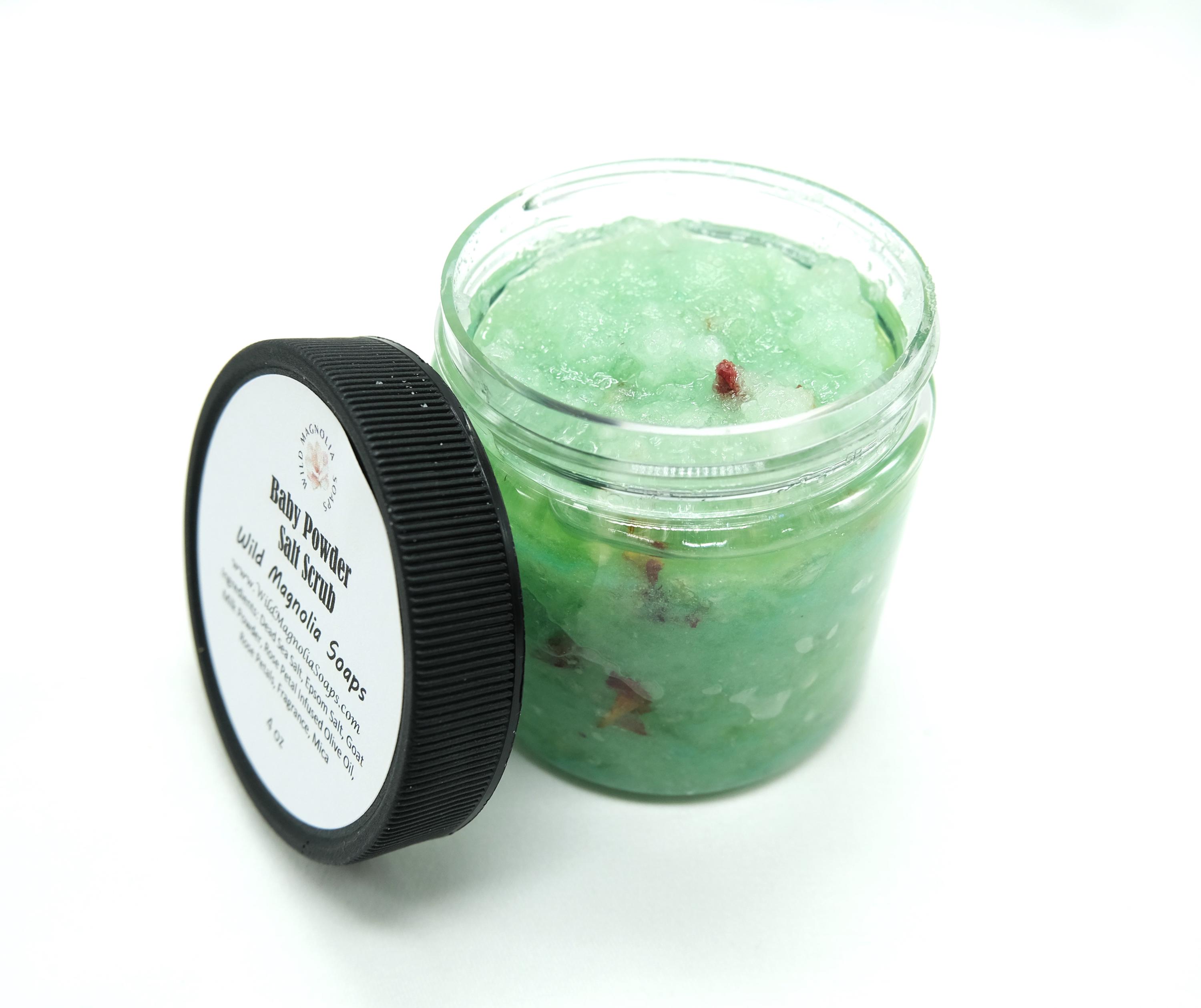 Baby Powder Scented Dead Sea Salt Scrub | Body Polish | Exfoliating Scrub