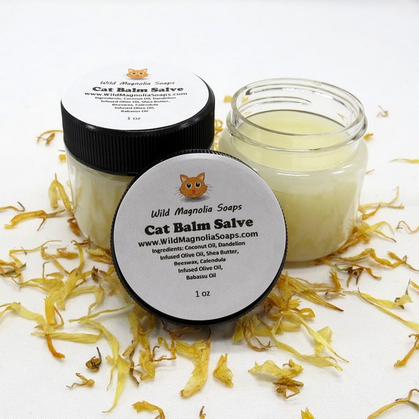 Cat Balm Salve - Cat Salve - Paw and Nose Balm - Dry Paws - Cat Hot Spots - Cat Skin Care