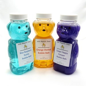 You Pick Bubble Bath You Choose Scent and Color Bath Time Fun Tub Bubbles Honey Bear Bottle Made in the USA image 1