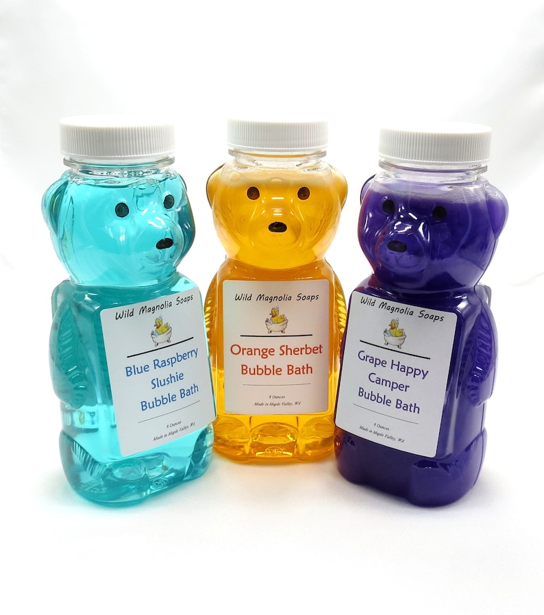 You Pick Bubble Bath You Choose Scent and Color Bath Time Fun Tub Bubbles Honey Bear Bottle Made in the USA image 1