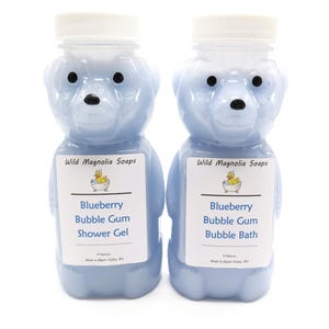Blueberry Bubble Gum Scented Bubble Bath and Shower Gel/Hand Wash Gift Box Set